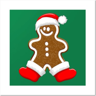 Gingerbread Man Christmas Santa Claus Cookie Posters and Art